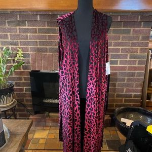 Lu la roe joy bright pink and black velvet burnout fabric nwt size x-large